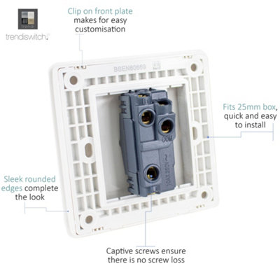 Trendi Switch Warm Grey 1 Gang 2 Way 10 Amp Light Switch