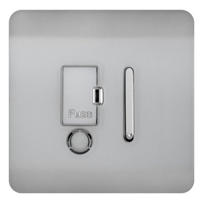 Trendiswitch BRUSHED STEEL 13 Amp Fused Spur with Flex Outlet - 4