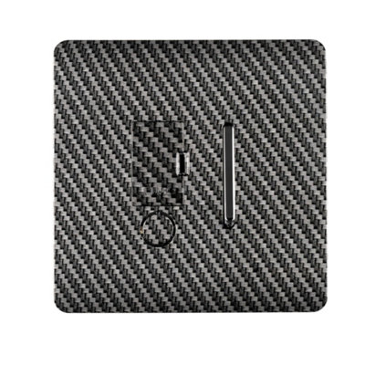 Trendiswitch CARBON FIBRE 13 Amp Fused Spur with Flex Outlet