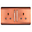 Trendiswitch COPPER 2 Gang Long Switched Socket