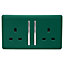Trendiswitch DARK GREEN 2 Gang Long Switched Socket