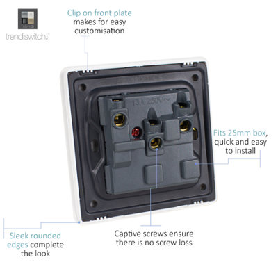 Trendiswitch Silver 20 Amp Switch with Neon 1 Gang - 4