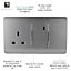 Trendiswitch Light Grey 13 Amp Cooker Switch & Socket with Neon