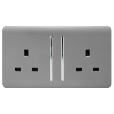 Trendiswitch White 1 Gang 13 Amp Switched Socket 1 Gang