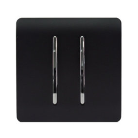 Trendiswitch MATT BLACK 2 Gang 1 or 2 way Light Switch