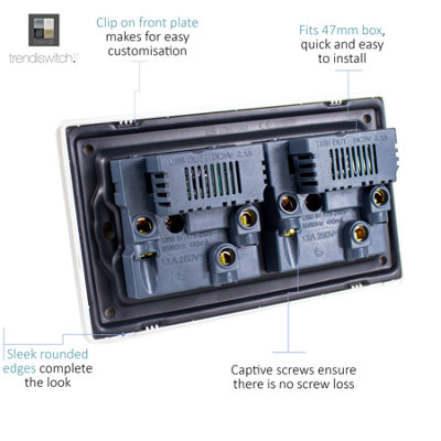 Trendiswitch ORANGE 2 Gang 4 Port USB 2100mA Socket - 4