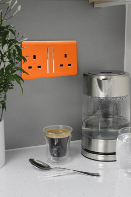 Trendiswitch ORANGE 2 Gang Long Switched Socket - 6