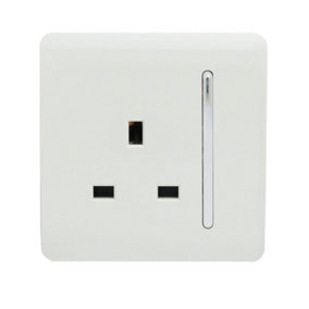 Trendiswitch White 1 Gang 13 Amp Switched Socket