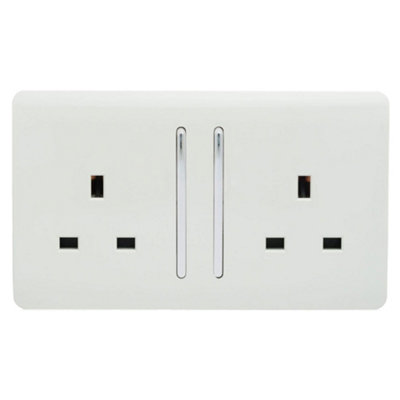 Trendiswitch White 2 Gang 13 Amp Switched Socket (3 Pack)