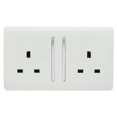 Trendiswitch White 2 Gang 13 Amp Switched Socket (5 Pack)
