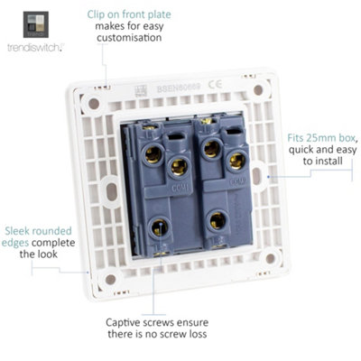 Trendiswitch White 2 Gang LED Dimmer Switch 2 Gang - 4