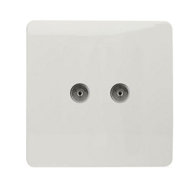 Trendiswitch White 2 Gang TV Socket