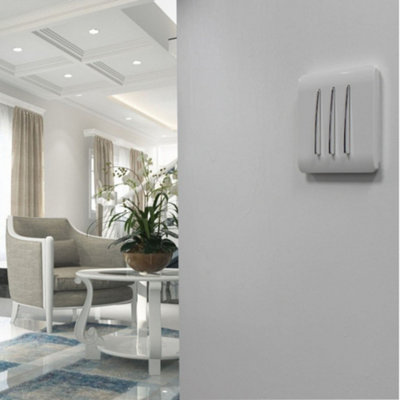 Trendiswitch White 1 Gang 3 Way Intermediate Switch 1 Gang 3 Way - 3