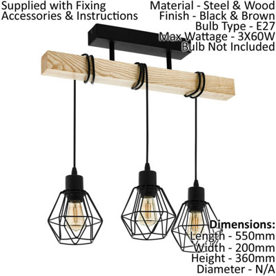 Trendy Black Wire Cage Ceiling Spot Light with 2 Matching Wall Lamps