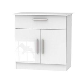 Trent 1 Drawer 2 Door Sideboard in White Gloss (Ready Assembled)