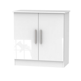 Trent 2 Door Cabinet in White Gloss (Ready Assembled)
