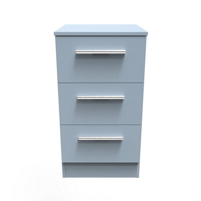 Trent 3 Drawer Bedside  in Denim (Ready Assembled)