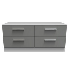 Trent 4 Drawer Bed Box in Dusk Grey & White (Ready Assembled)
