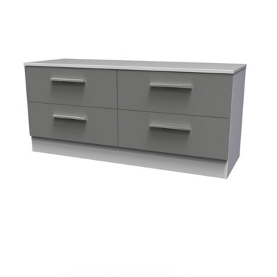 Trent 4 Drawer Bed Box in Dusk Grey & White (Ready Assembled)