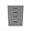 Trent 4 Drawer Deep Chest in Dusk Grey & White (Ready Assembled)
