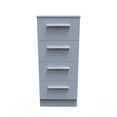 Trent 4 Drawer Tallboy in Denim (Ready Assembled)