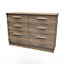 Trent 6 Drawer Wide Chest in Vintage Oak (Ready Assembled)