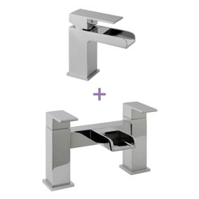 Trent Bath Filler & Basin Mixer Tap with Click Waste Chrome