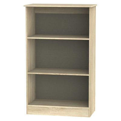 Trent Bookcase in White Gloss & Bardolino Oak (Ready Assembled)