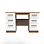 Trent Double Pedestal Desk in White Gloss & Bardolino Oak (Ready Assembled)