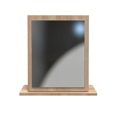 Trent Mirror in White Gloss & Bardolino Oak (Ready Assembled)