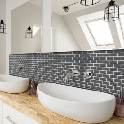 Trentie Mini Metro Grey - Peel and Stick Mosaic Tile