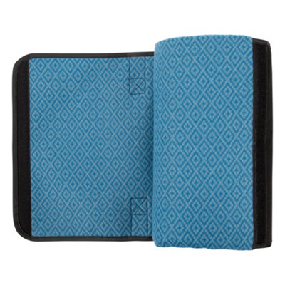 Trespass Throw Waterproof Checked Foldable Blanket Rich Teal (One Size)