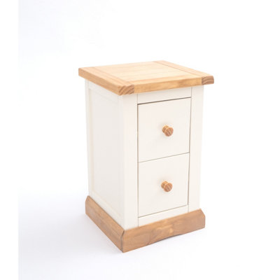 Trevi 2 Drawer Petite Bedside Table Wood Knob