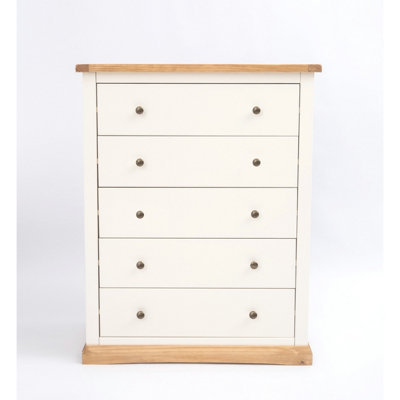 Trevi 5 Drawer Chest of Drawers Brass Knob