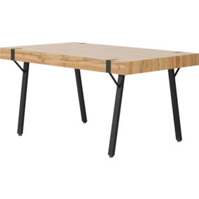 Treviso Light Oak Effect and Black Dining Table Metal Legs