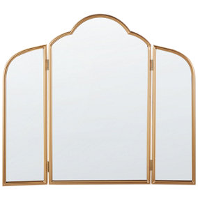 Tri-Fold Metal Mirror 87 x 77 cm Gold SAVILLY