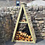 Triangle Log Store, Wooden Garden Timber Fire Wood Kindling And Log Store - L60 x W112 x H180 cm - Minimal Assembly Required