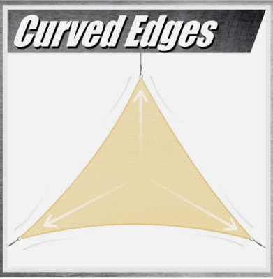 Triangle Sun Shade Sail 3.6m x 3.6m x 3.6m Sails Canopy Waterproof ...