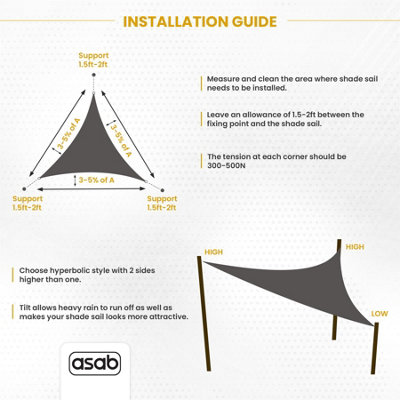 Triangle Waterproof Sail Shade - Beige - 4