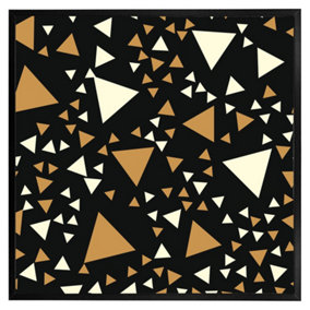 Triangles on black (Picutre Frame) / 16x16" / White