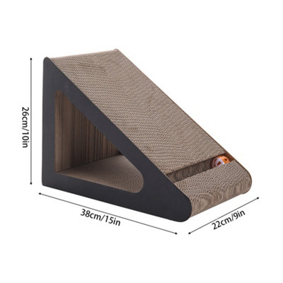Triangular Cat Scratching Post Cat Climber with Bell Ball, 26cm W x ...