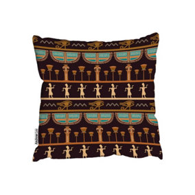 Tribal Egyptian silhouettes (Outdoor Cushion) / 60cm x 60cm