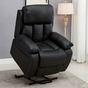 Tribeca Leather Dual Motor Rise Recliner Arm Chair with Massage and Heat Functionality
