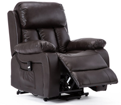 Tribeca Leather Dual Motor Rise Recliner Arm Chair with Massage and Heat Functionality
