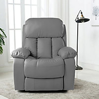 Tribeca Leather Latch Recliner Arm Chair with Massage and Heat Functionality