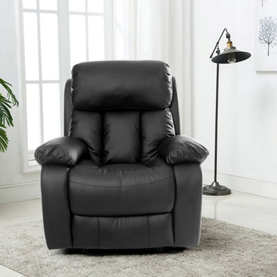 Tribeca Leather Latch Recliner Arm Chair with Massage and Heat