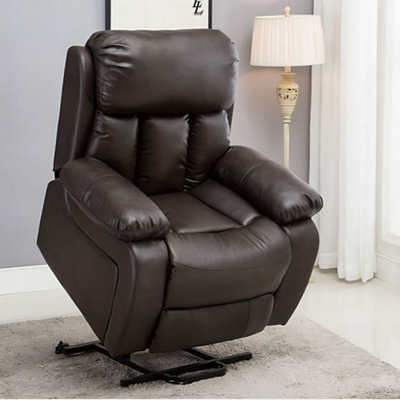Tribeca Leather Rise Recliner Arm Chair with Dual Feature Massage and