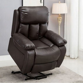 Tribeca Leather Rise Recliner Arm Chair with Dual Feature Massage and Heat Functionality