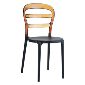 Tribi Stacking Chair - Black/Amber Transparent