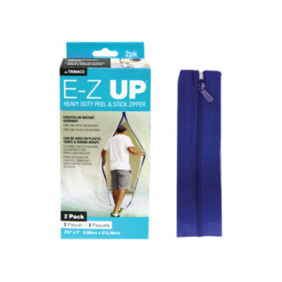 Trimaco E-Z Up Zipper, 2 zip-pack, 7cm x 2.13m, 1 pack